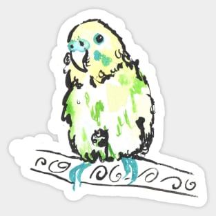 Watercolour budgie Sticker